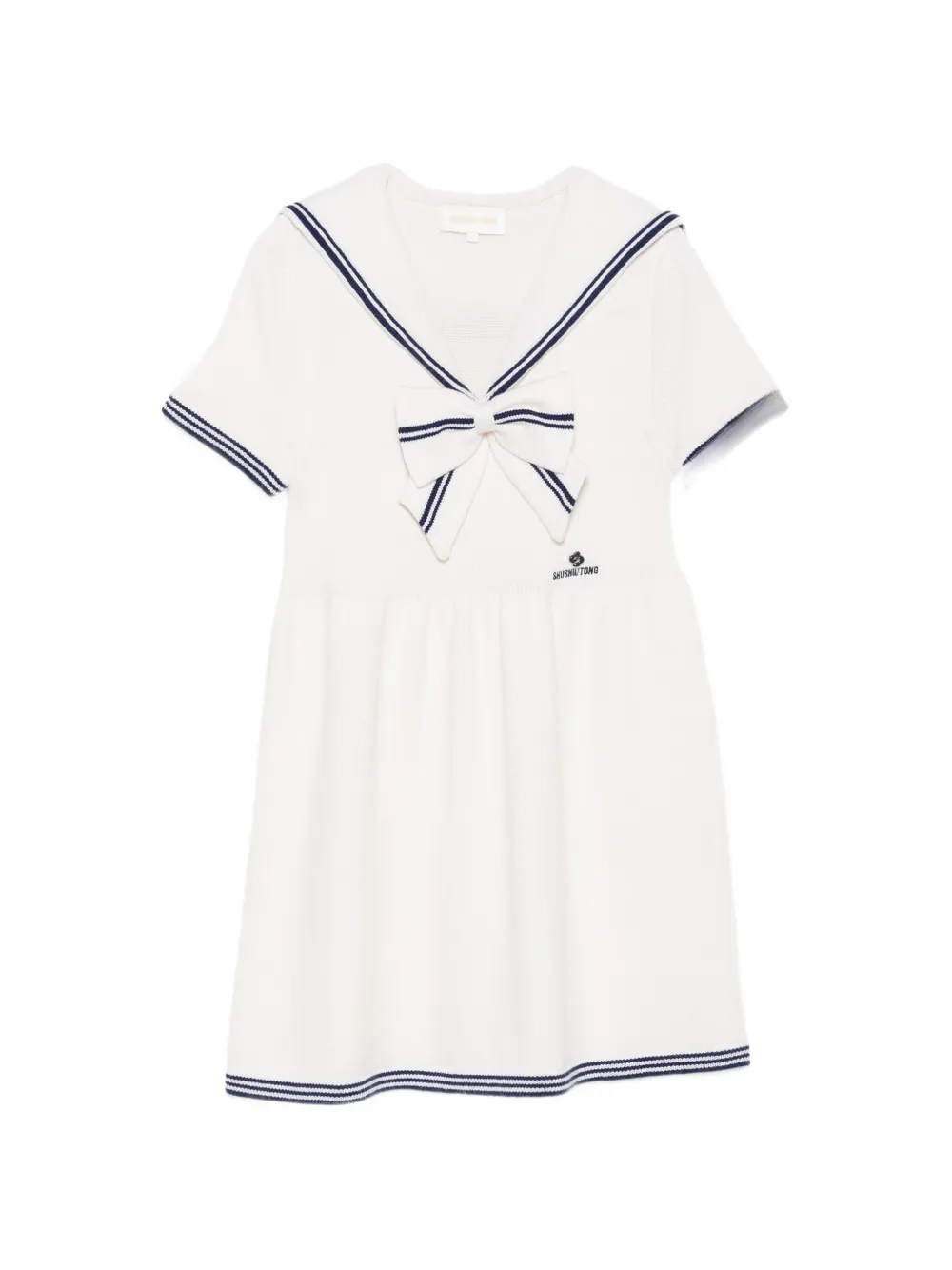 SHUSHU/TONG bow-detail sailor-collar mini dress