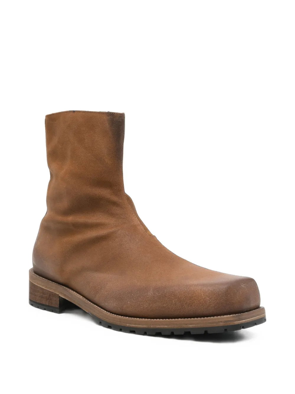 MORGILLO side-zip leather boots Bruin