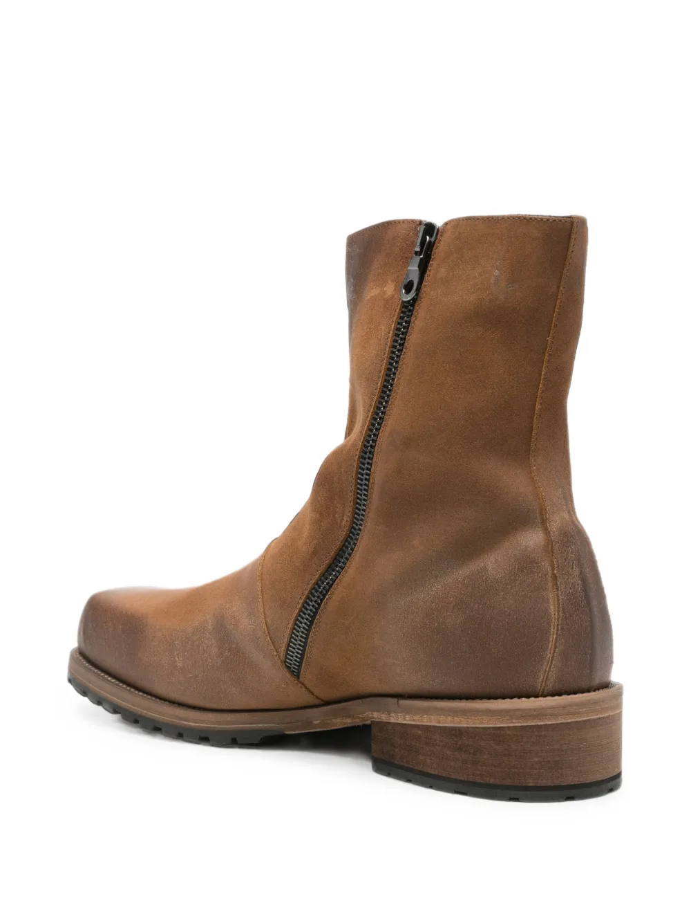 MORGILLO side-zip leather boots Bruin