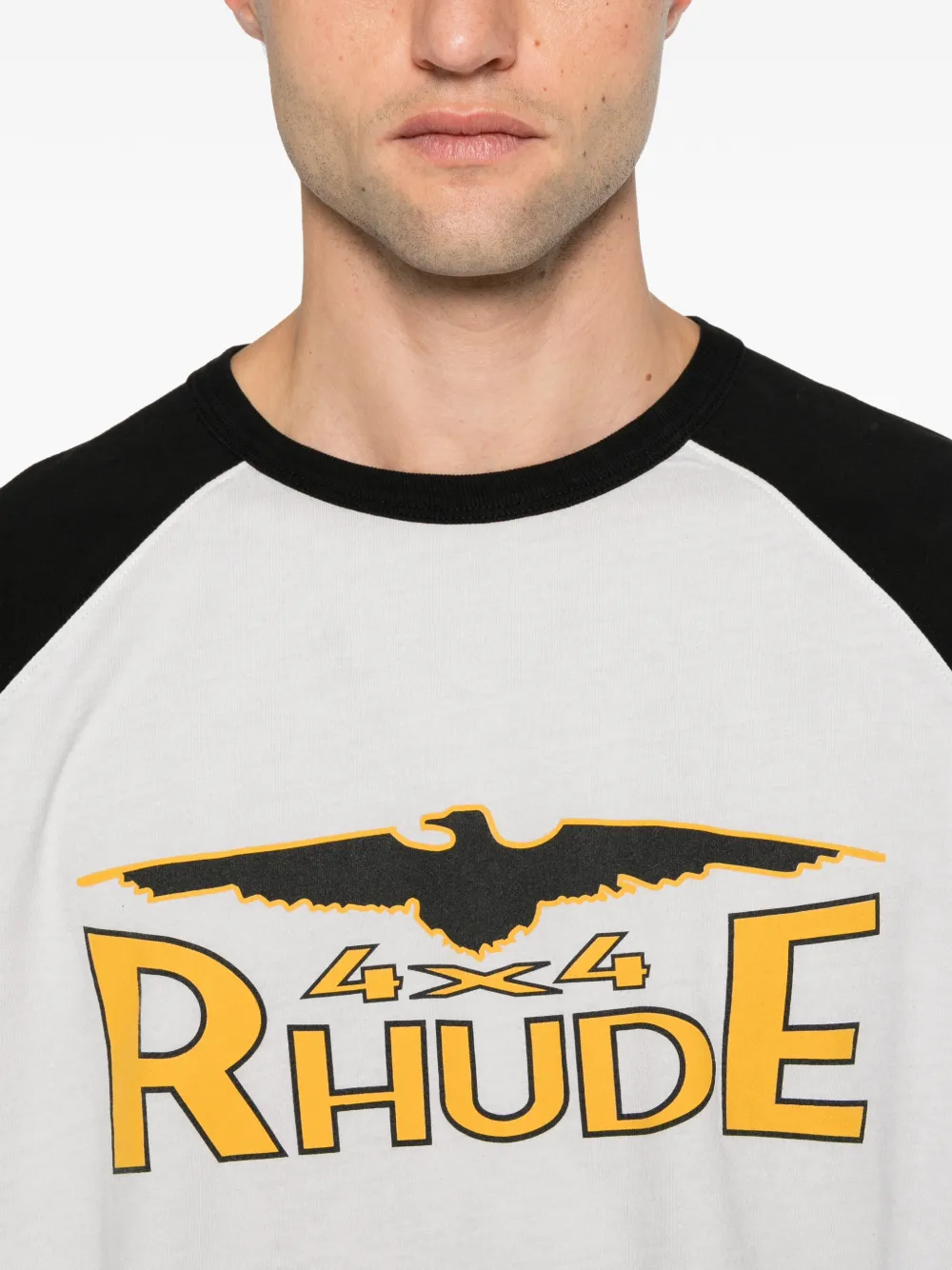 RHUDE 4x4 Spirit logo-print raglan-sleeve T-shirt Grijs
