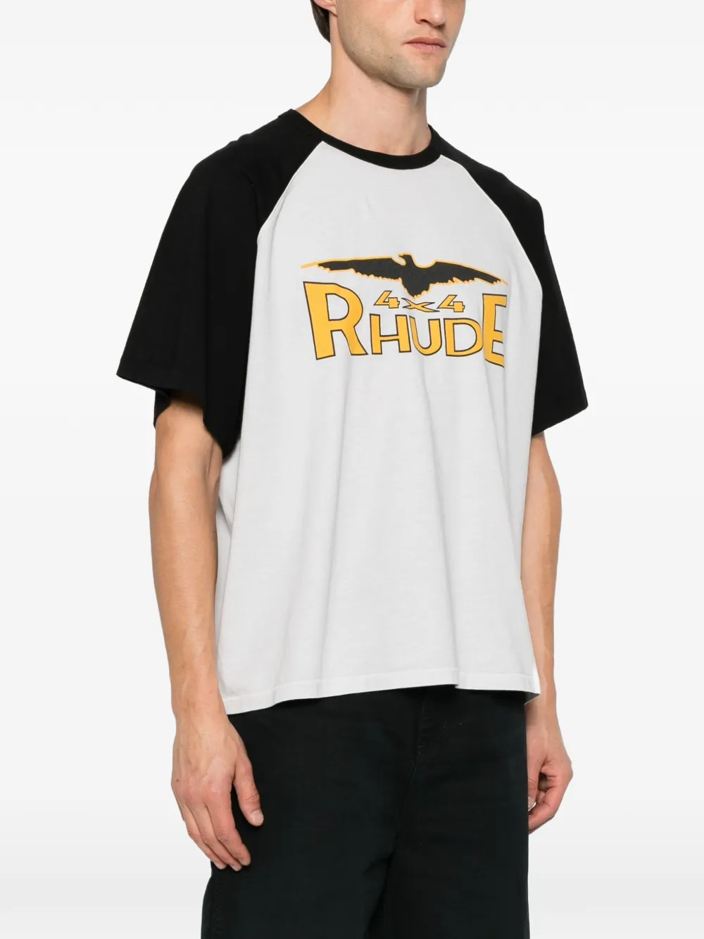 RHUDE 4x4 Spirit logo-print raglan-sleeve T-shirt Grijs
