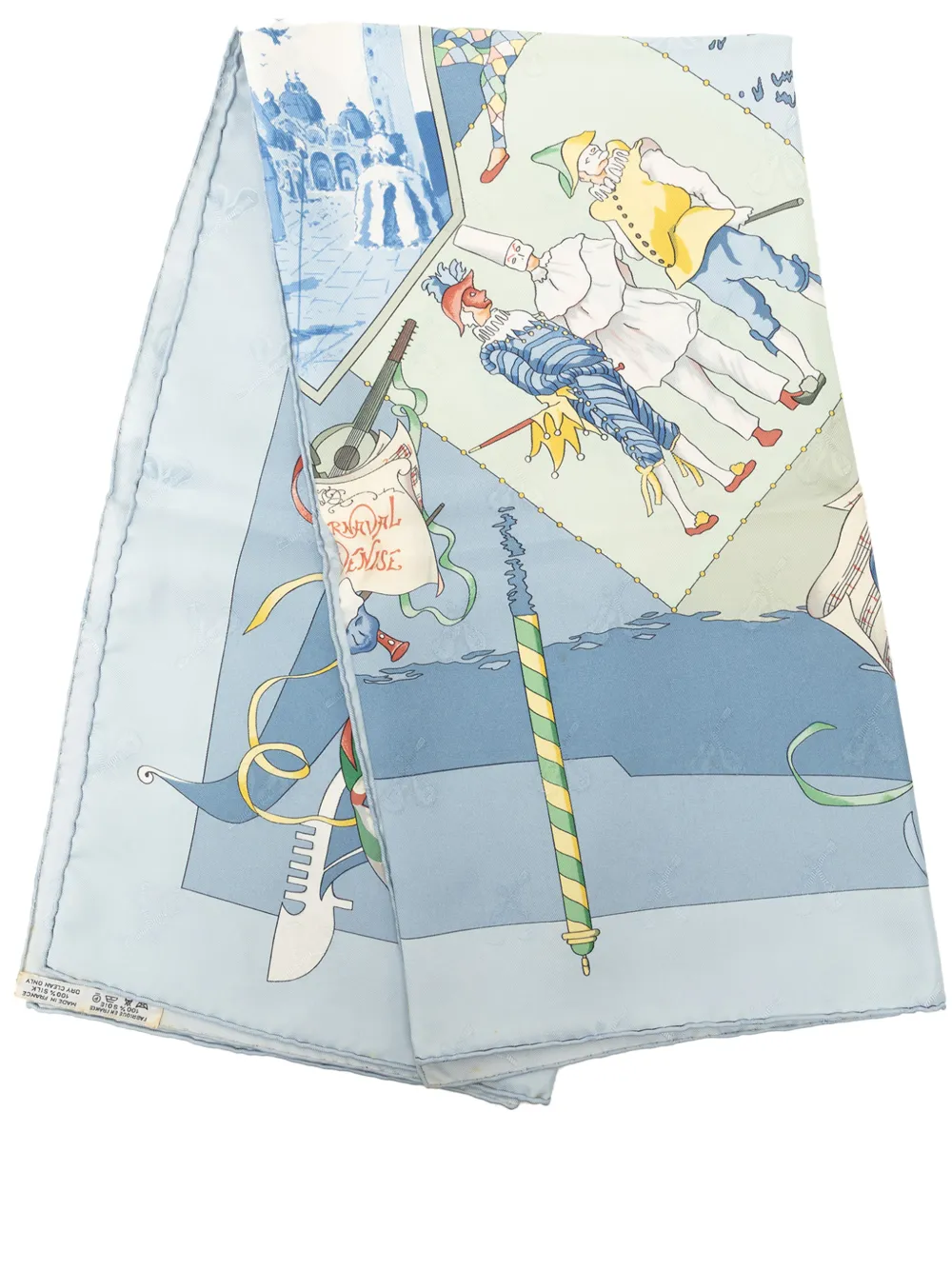 Hermès Pre-Owned 1980-2010 Le Carnaval de Venise Silk Scarf 90 scarves - Blu
