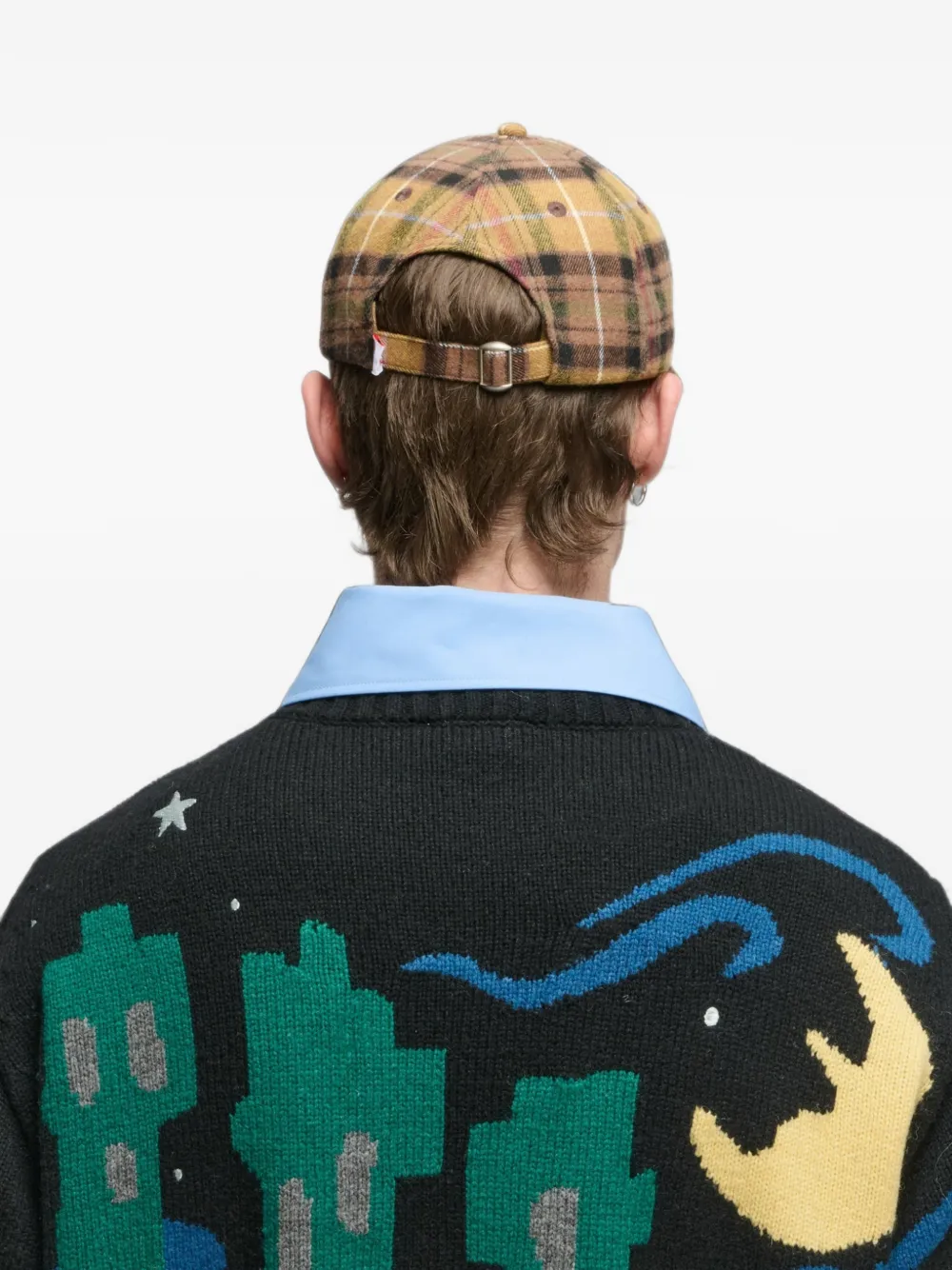 Charles Jeffrey Loverboy tartan logo cap Geel