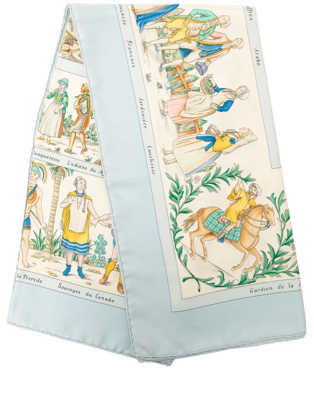 Hermès Pre-Owned 20th Century Costumes Civils Actuels Silk Scarf 90 scarves - Bianco