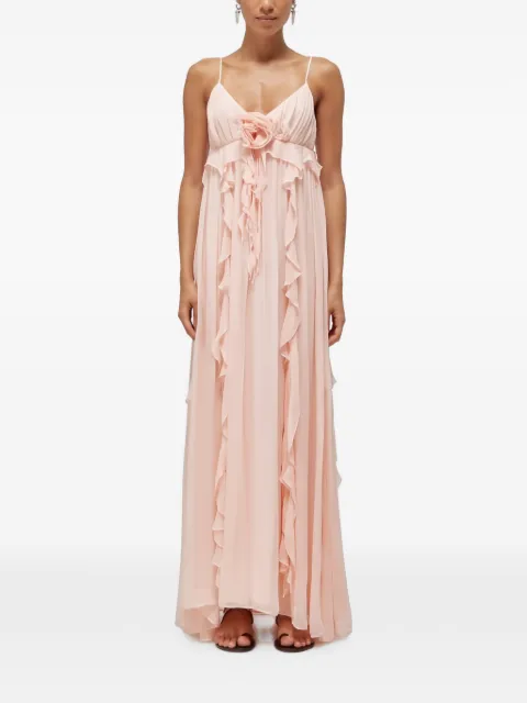 Blugirl ruffled floral-appliqué maxi dress