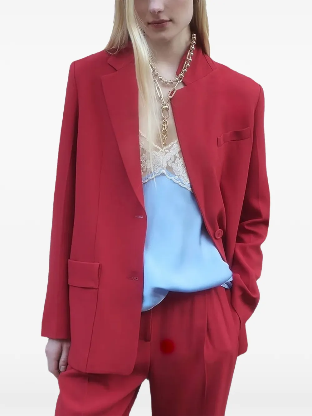 Semicouture Rosalinda button-fastening blazer - Rosso