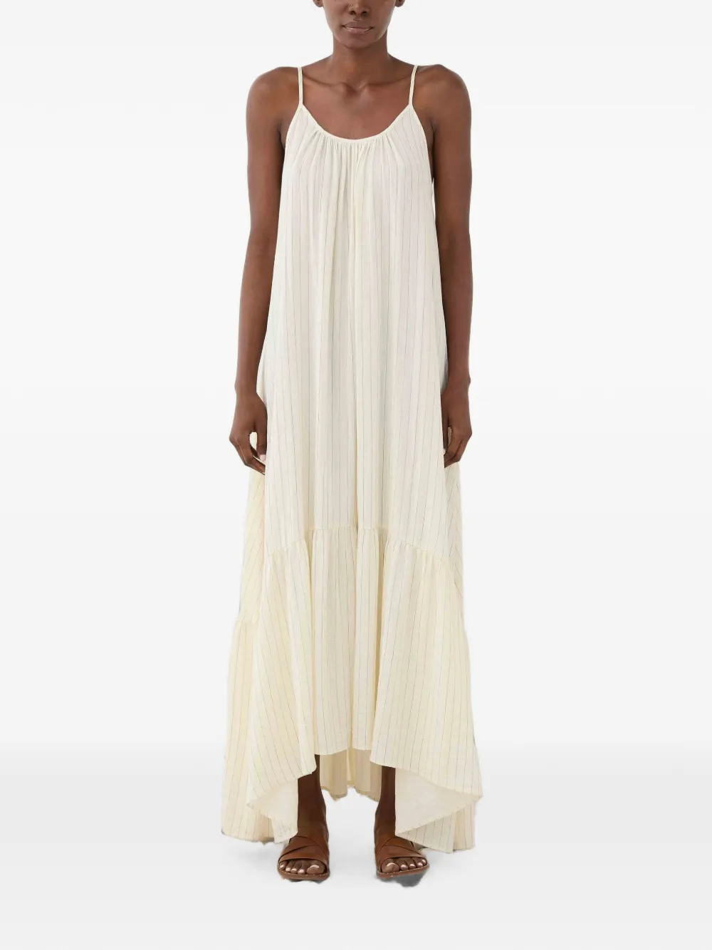 Eleh striped tiered dress