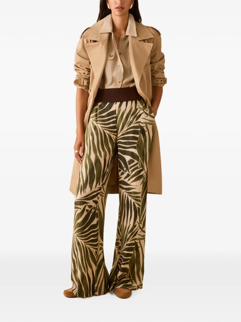 Pennyblack Broek met wijde pijpen Beige