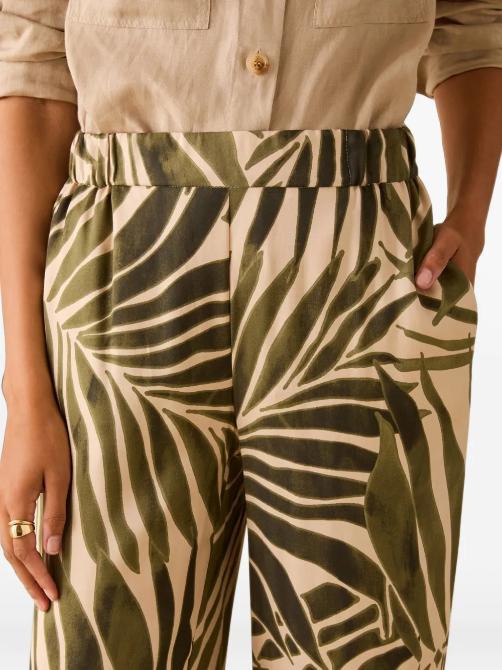 Pennyblack Broek met wijde pijpen Beige
