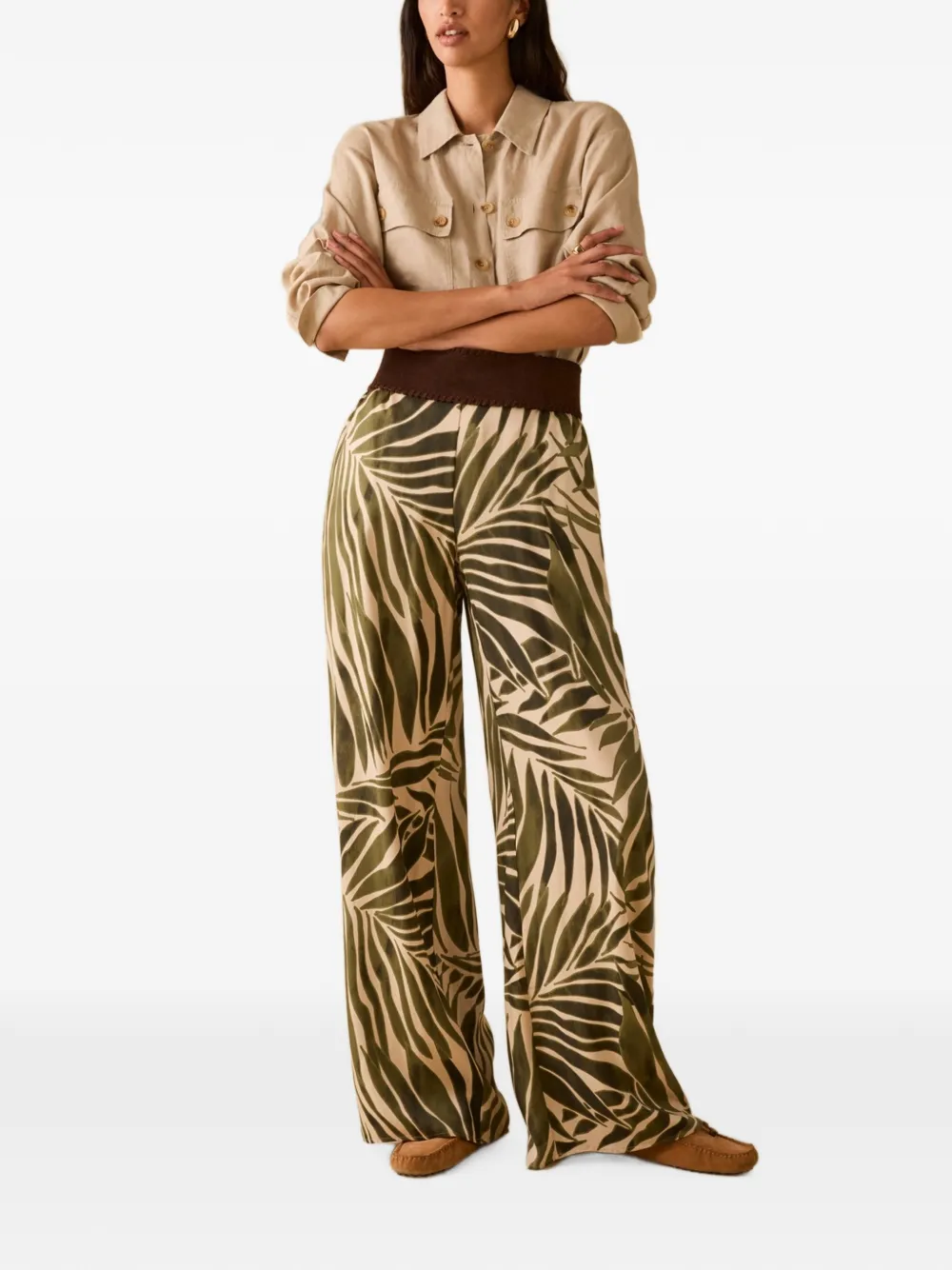 Pennyblack Broek met wijde pijpen Beige