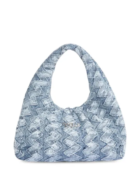 Gaëlle Paris maxi zigzag-patchwork denim shoulder bag