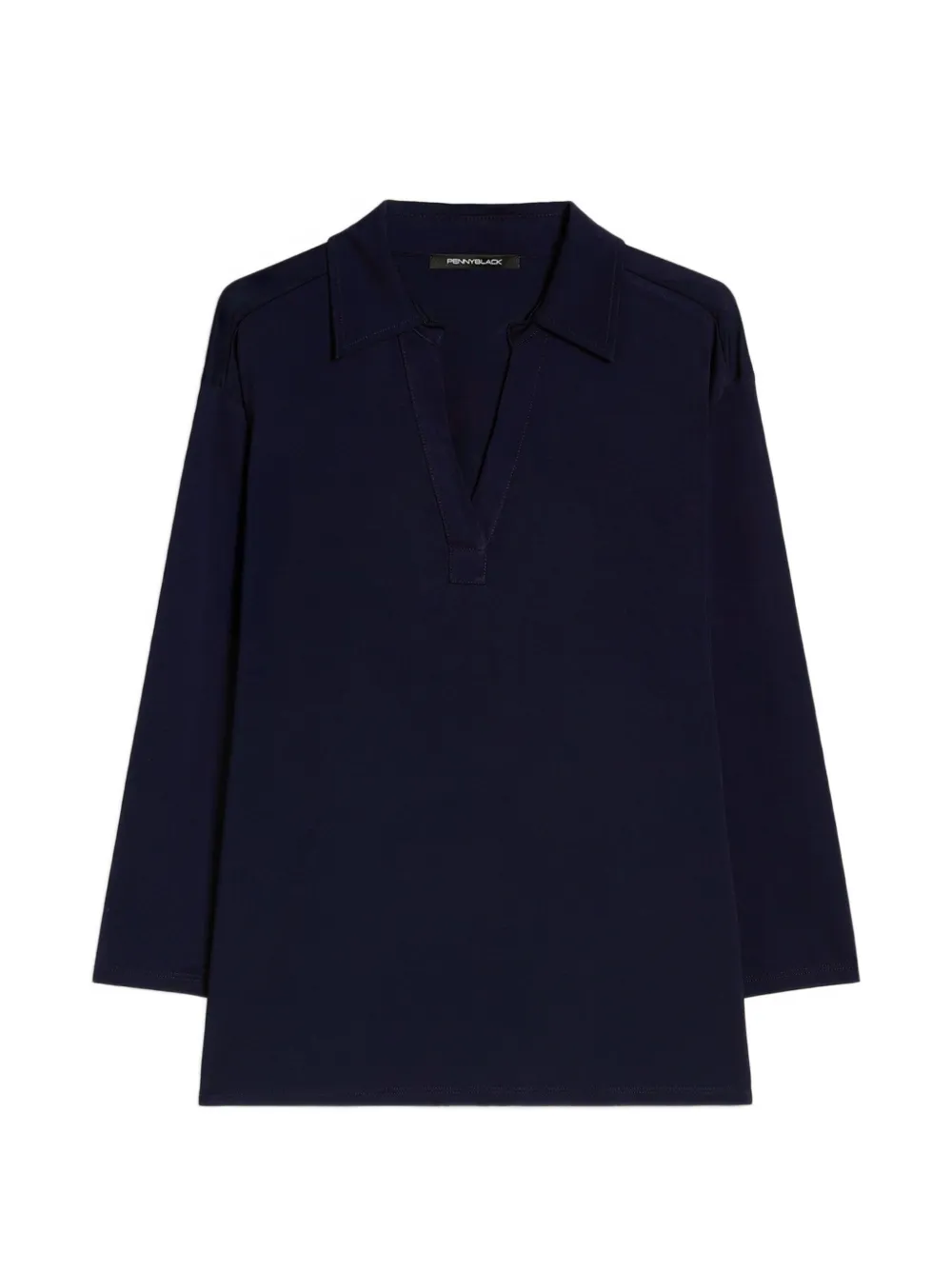 Pennyblack spread-collar V-neck blouse - Blu