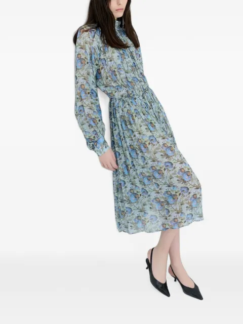 Semicouture floral-print open-back midi dress