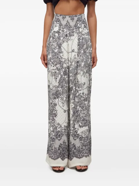 Blugirl lace-print palazzo pants