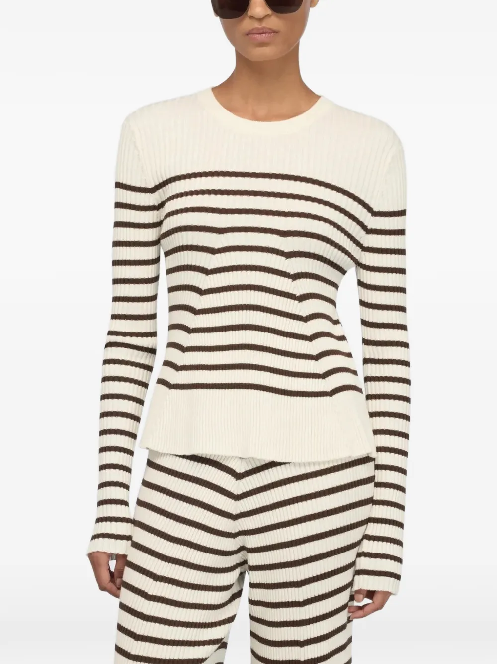 Semicouture striped bow-detail sweater · S