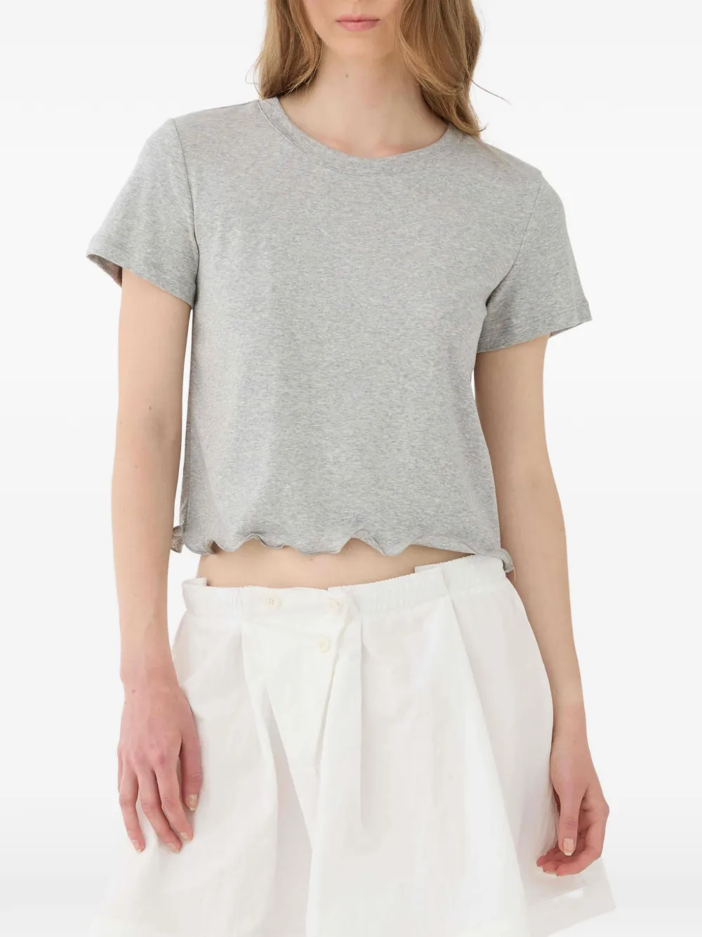 Eleh scalloped-edge short-sleeve T-shirt · 42