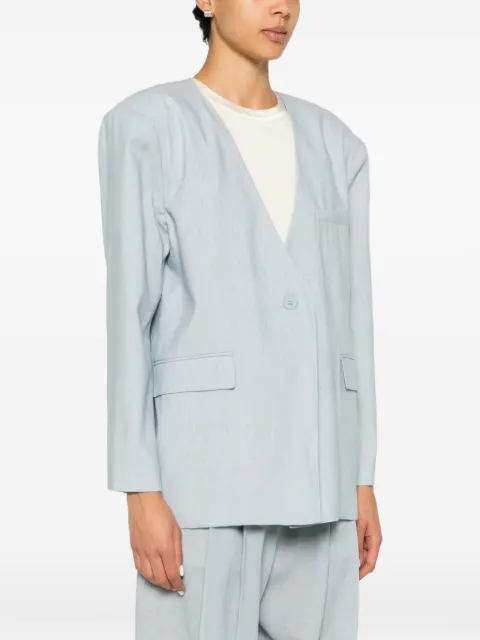 Eleh collarless single-breasted blazer