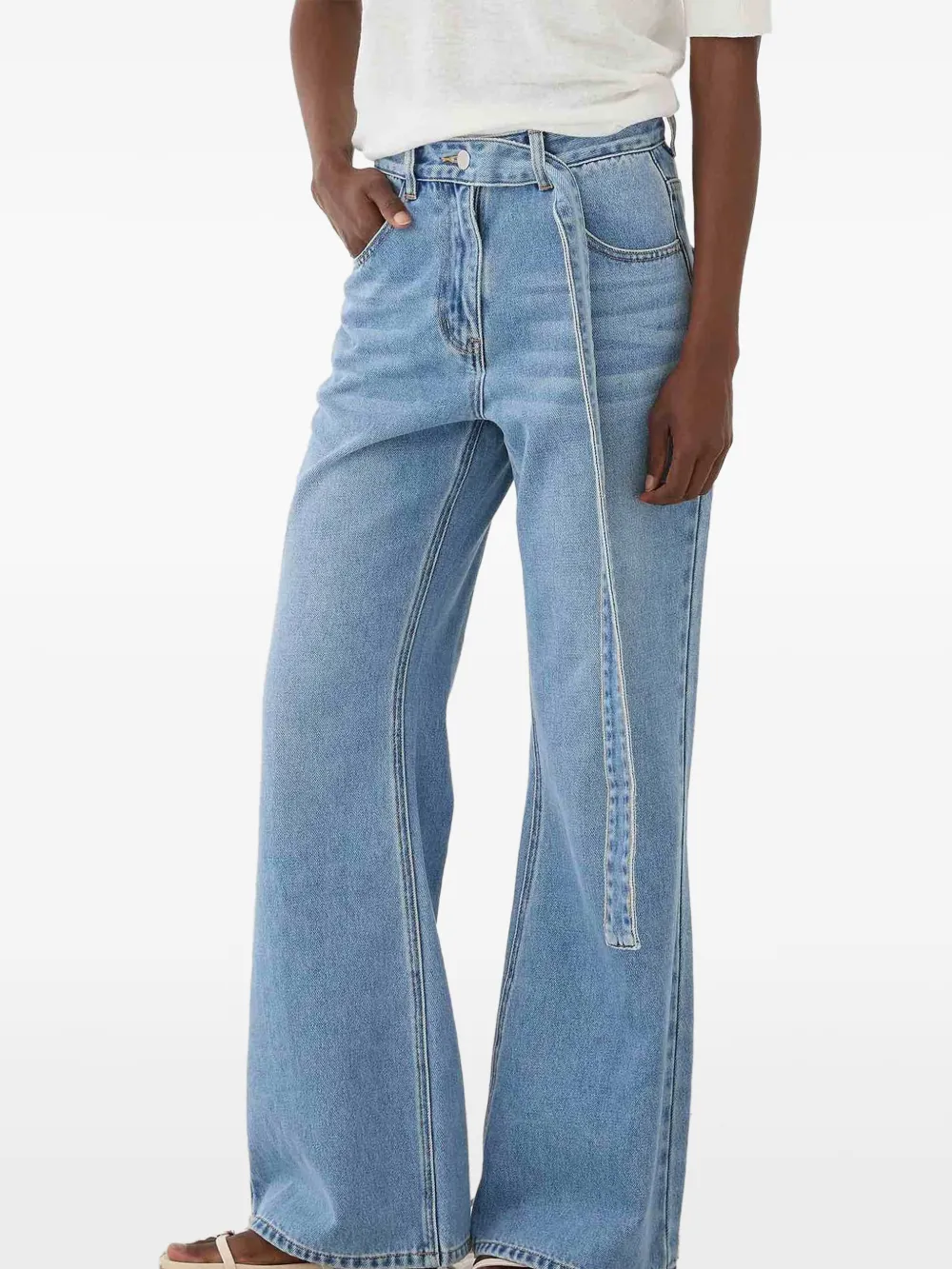 Eleh belted wide-leg jeans - Blu