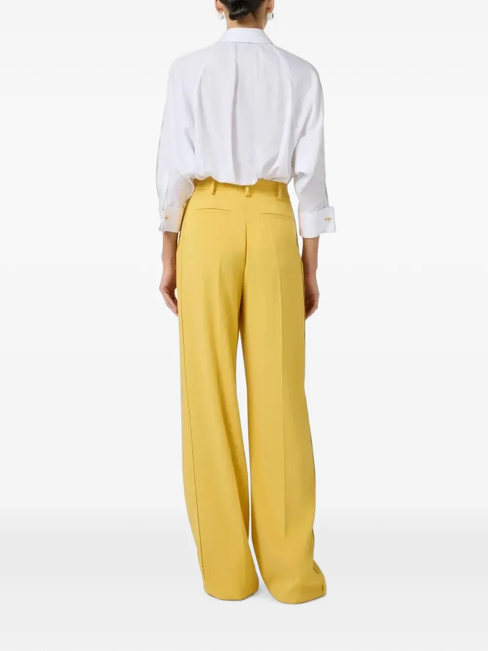 Elisabetta Franchi Blouse met jacquard en manchetknopen Wit