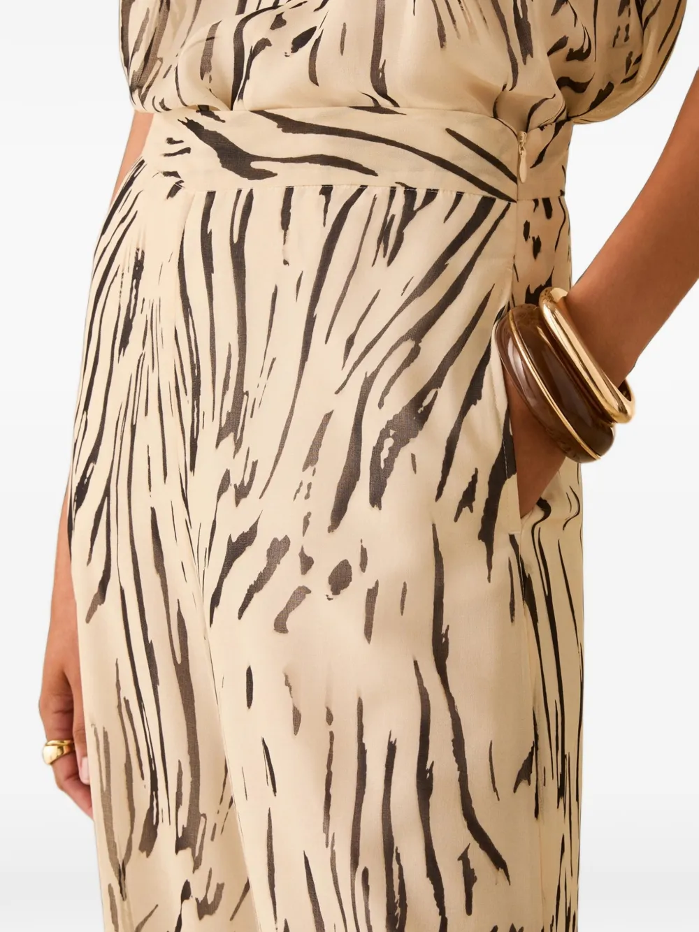 Pennyblack Vespa palazzo broek met zebraprint Beige
