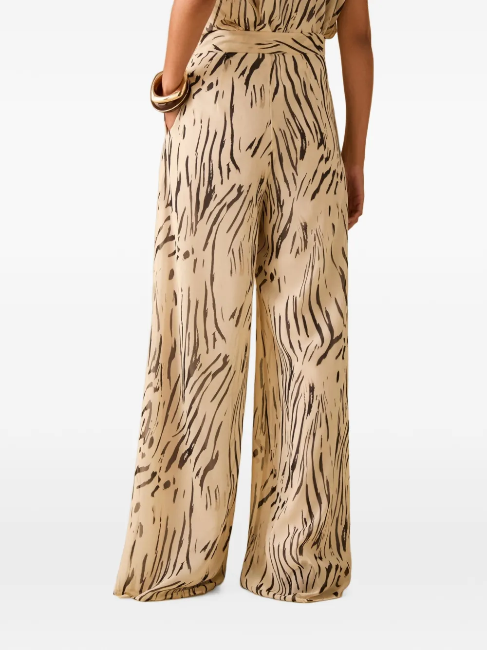 Pennyblack Vespa palazzo broek met zebraprint Beige