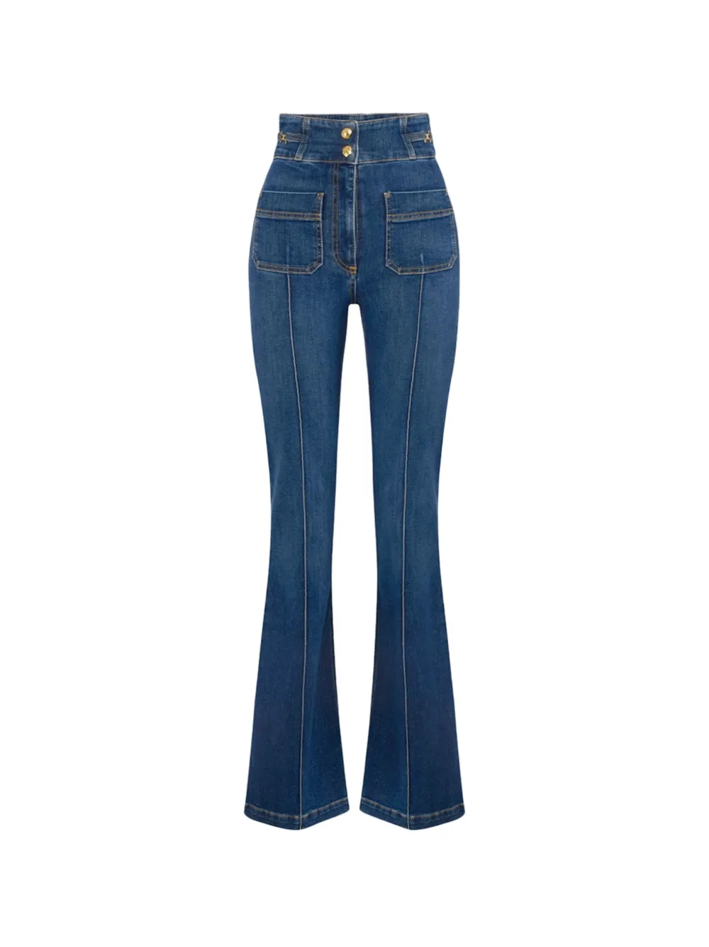 Elisabetta Franchi boot-cut jeans with logo details - Blu