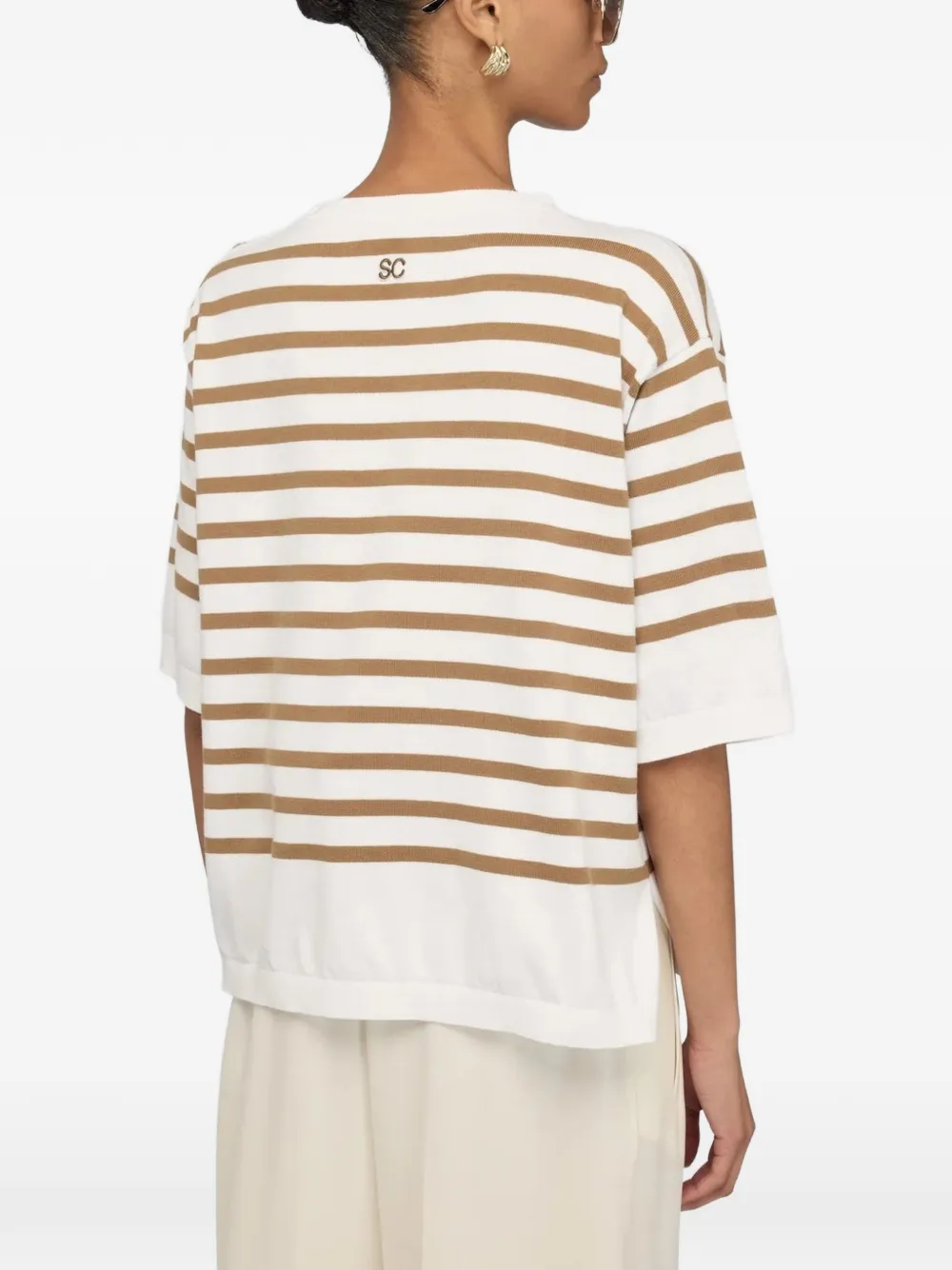 Semicouture Aurora striped sweater Wit