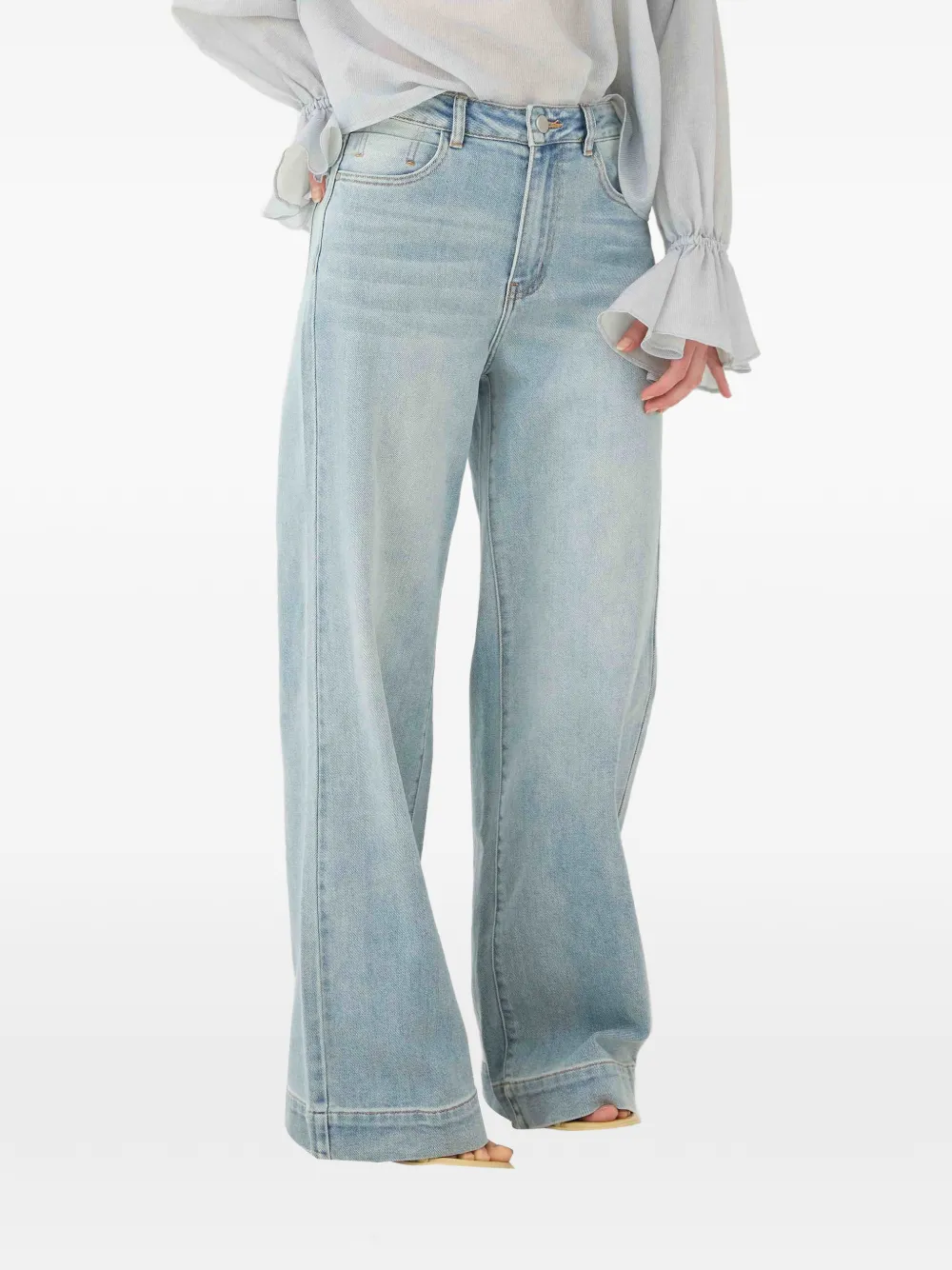 Eleh belt-loop wide-leg jeans - Blu
