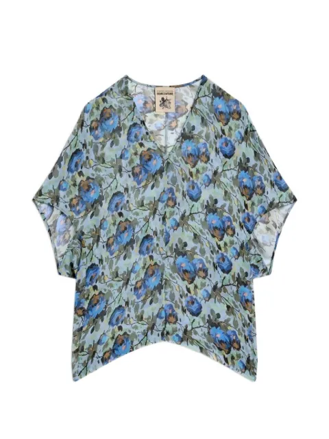 Semicouture Placida floral-print V-neck blouse