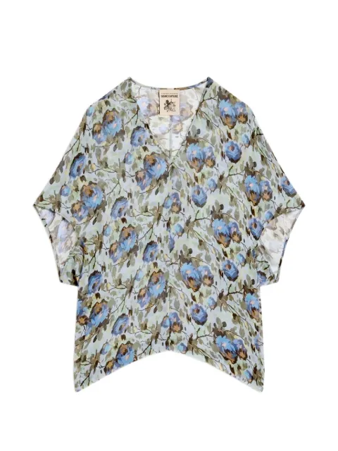 Semicouture Placida floral-print V-neck blouse