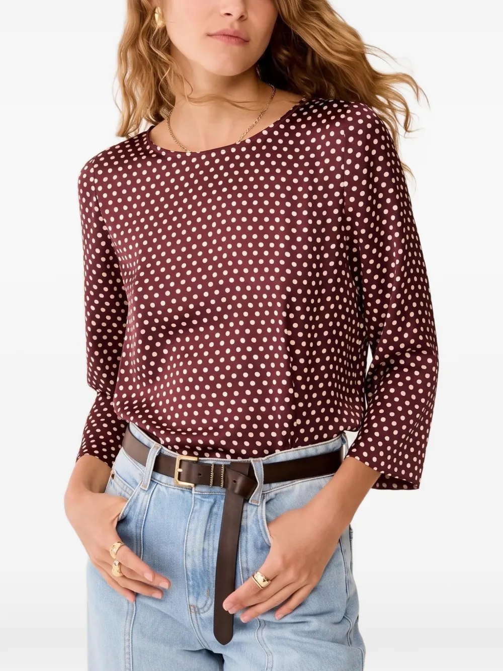 Pennyblack polka-dot three-quarter-sleeve blouse - Rosso