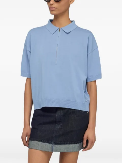 Semicouture quarter-zip short-sleeve sweater