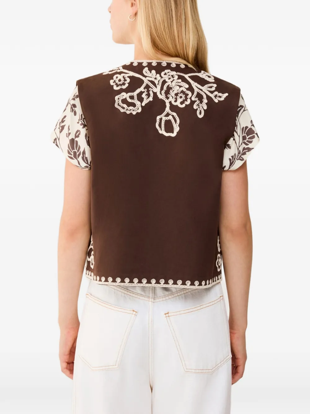 Pennyblack embroidered sleeveless gilet Bruin