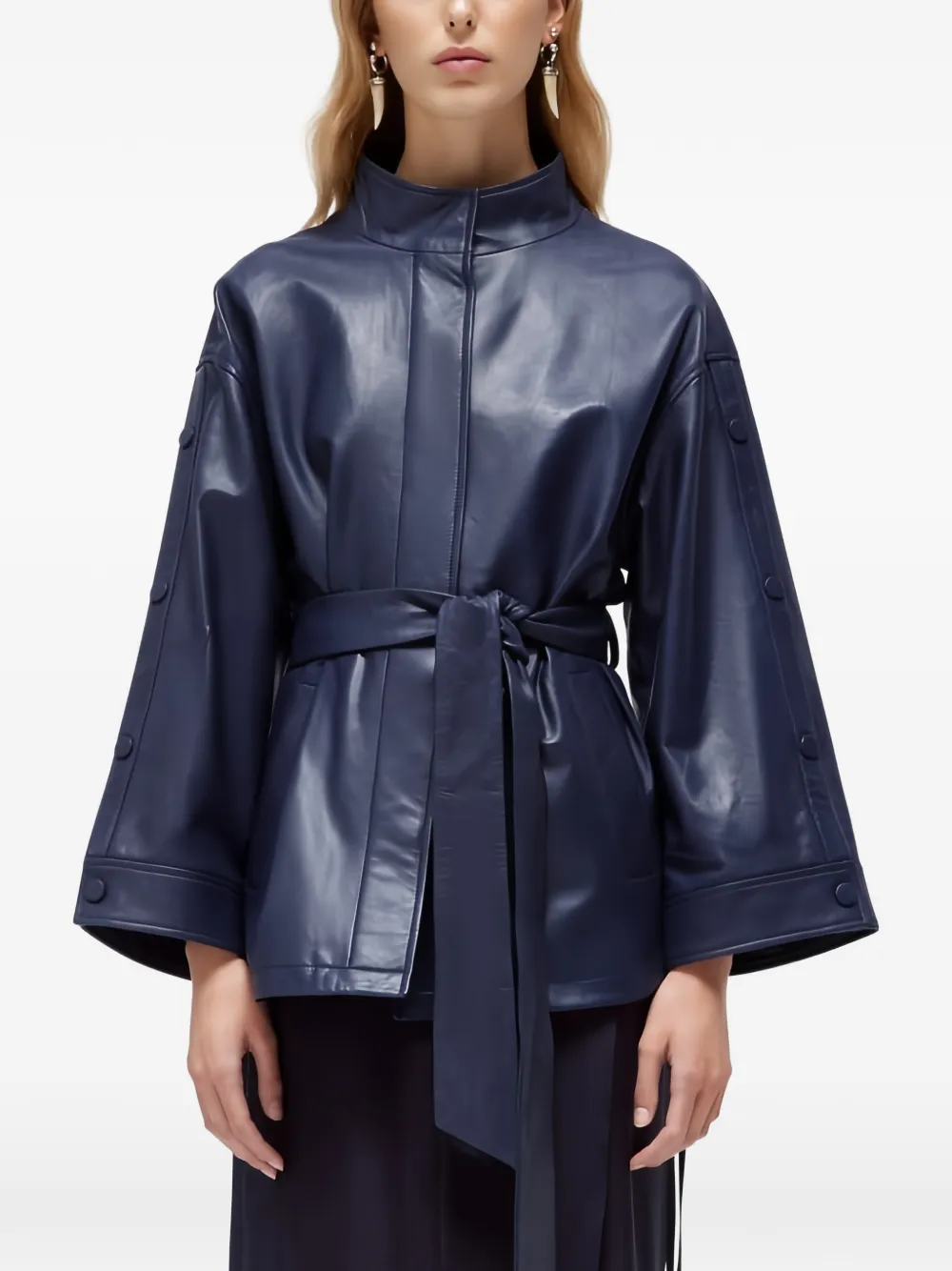 Blugirl belted button-sleeve jacket