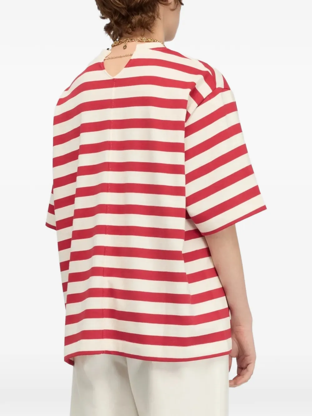 Semicouture Costanza gestreept T-shirt met logoprint Wit