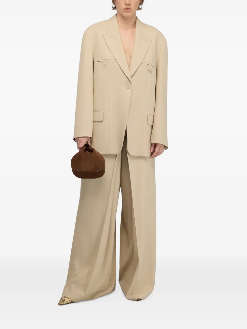 Semicouture Gala palazzo plooibroek Beige