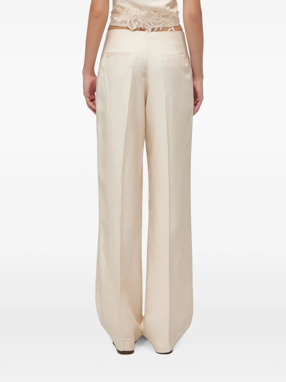 Blugirl Plooibroek met wijde pijpen Beige