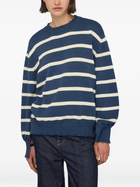Semicouture Beatriz striped distressed-effect sweater