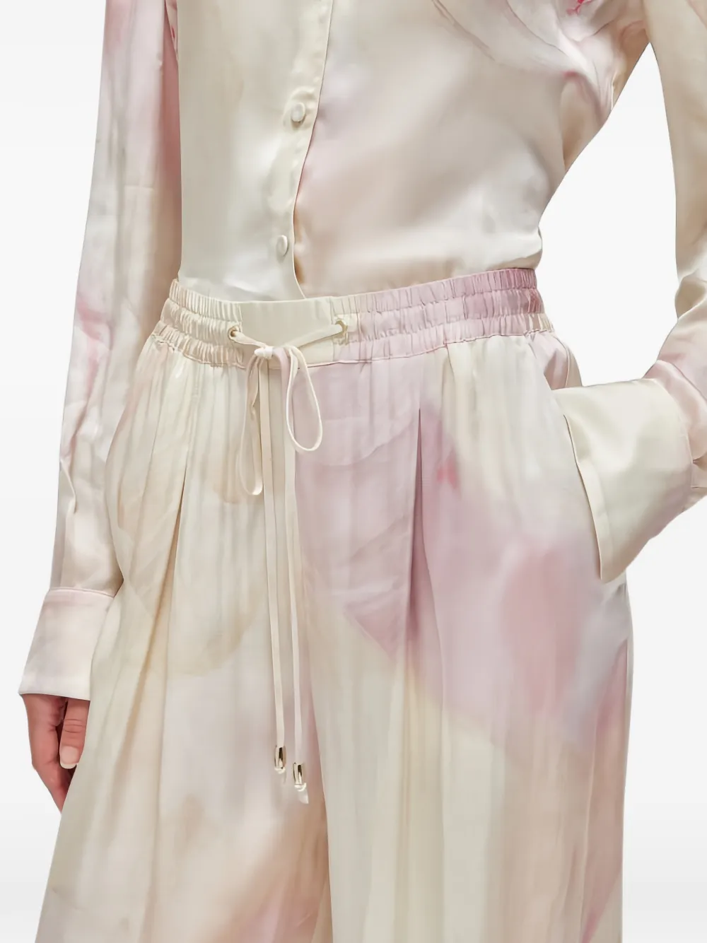 Blugirl floral-print palazzo pants Beige