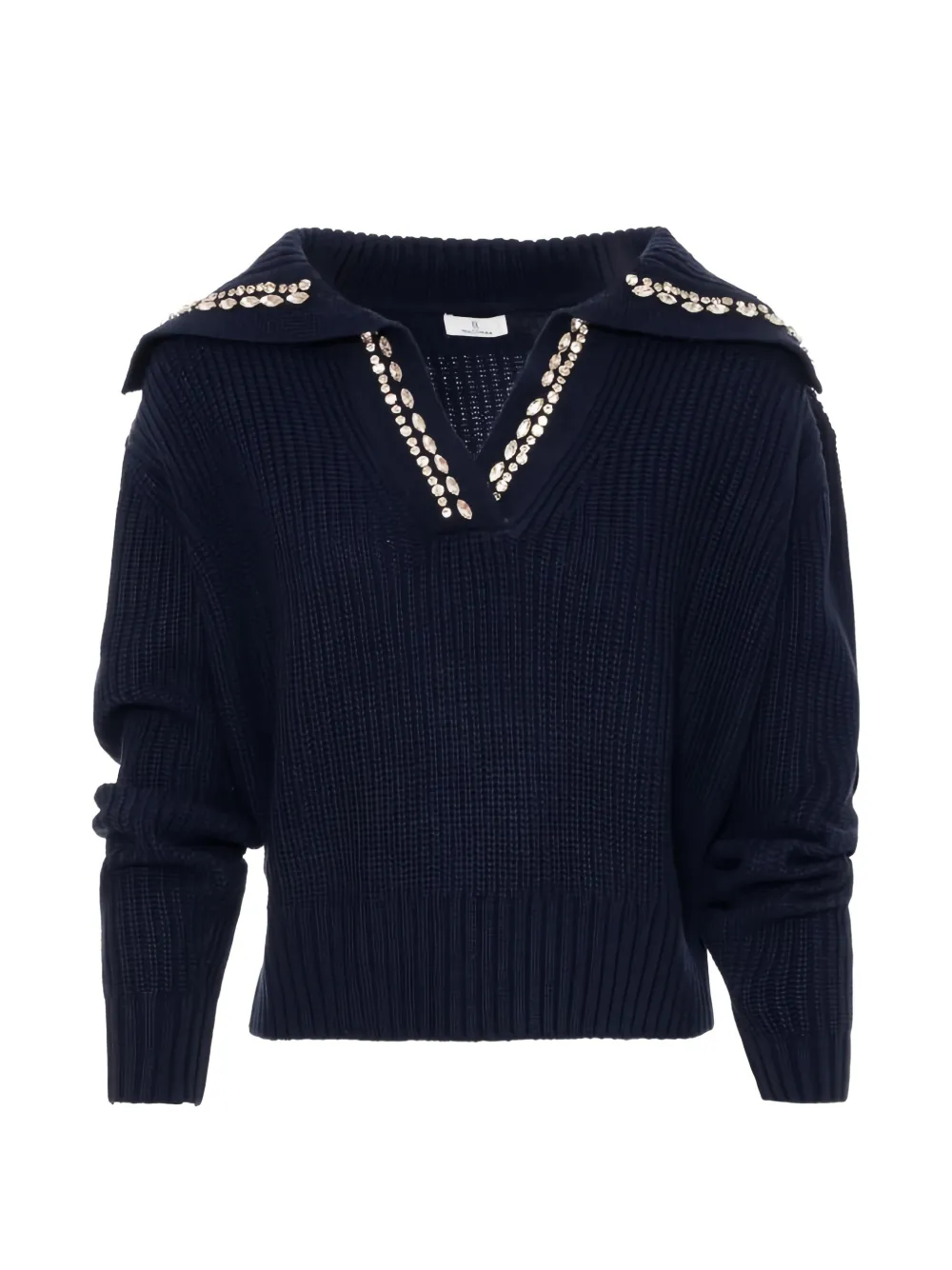 FRACOMINA crystal-embellished ribbed-knit sweater