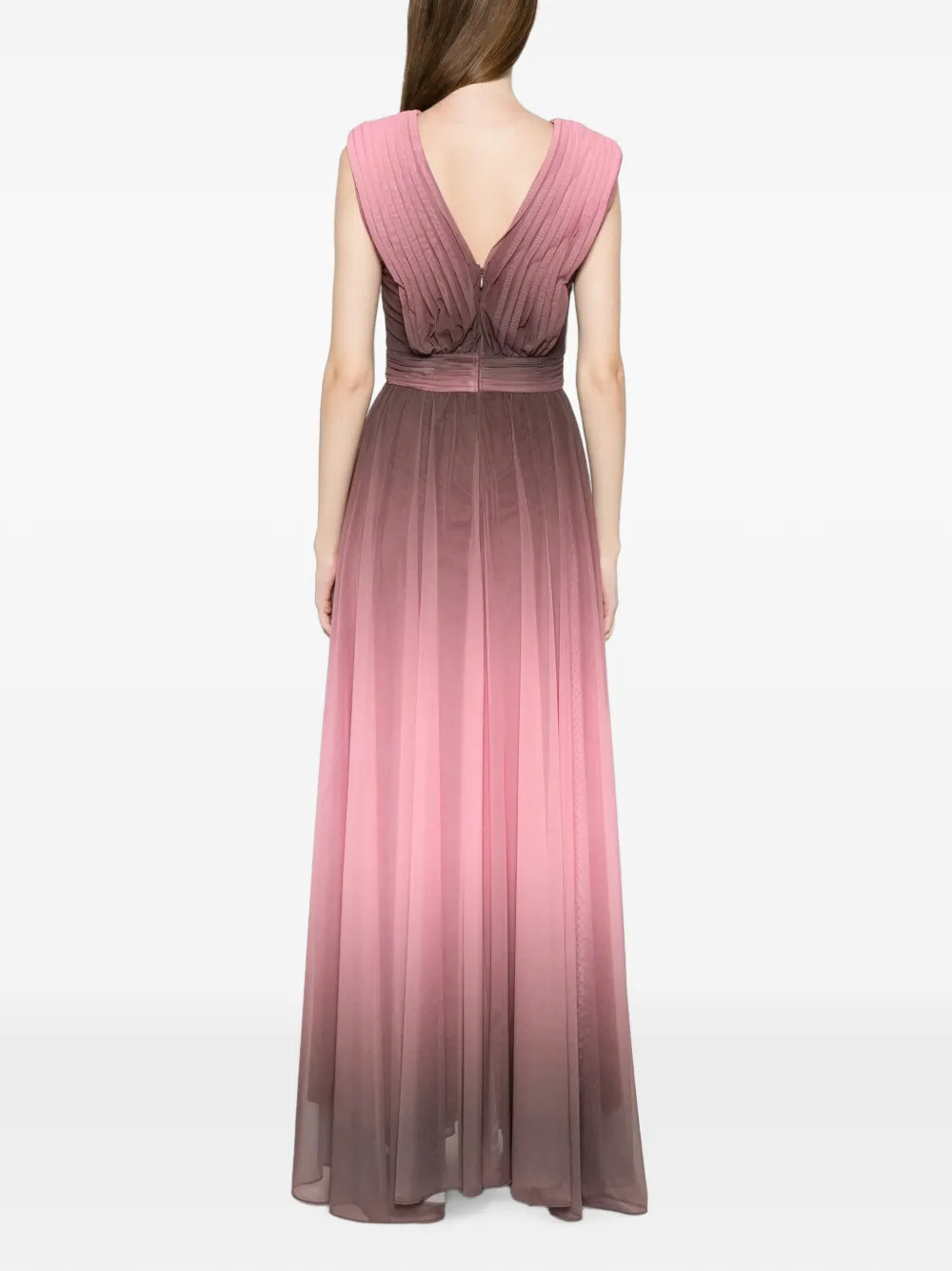 Ermanno Scervino degradé-effect pleated maxi dress Roze