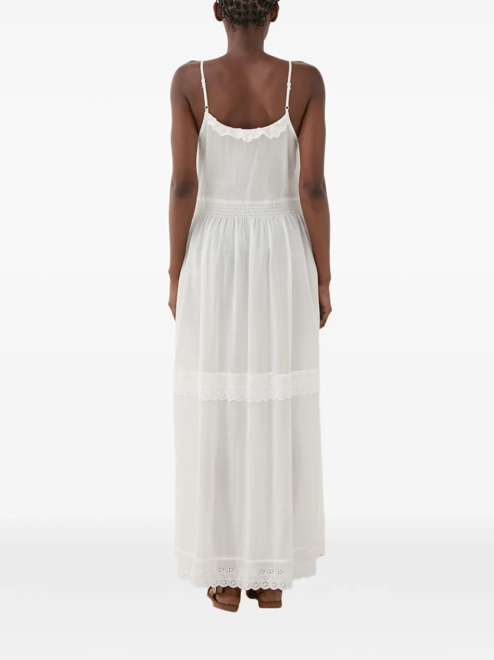 Eleh Ibiza broderie anglaise maxi-jurk Wit