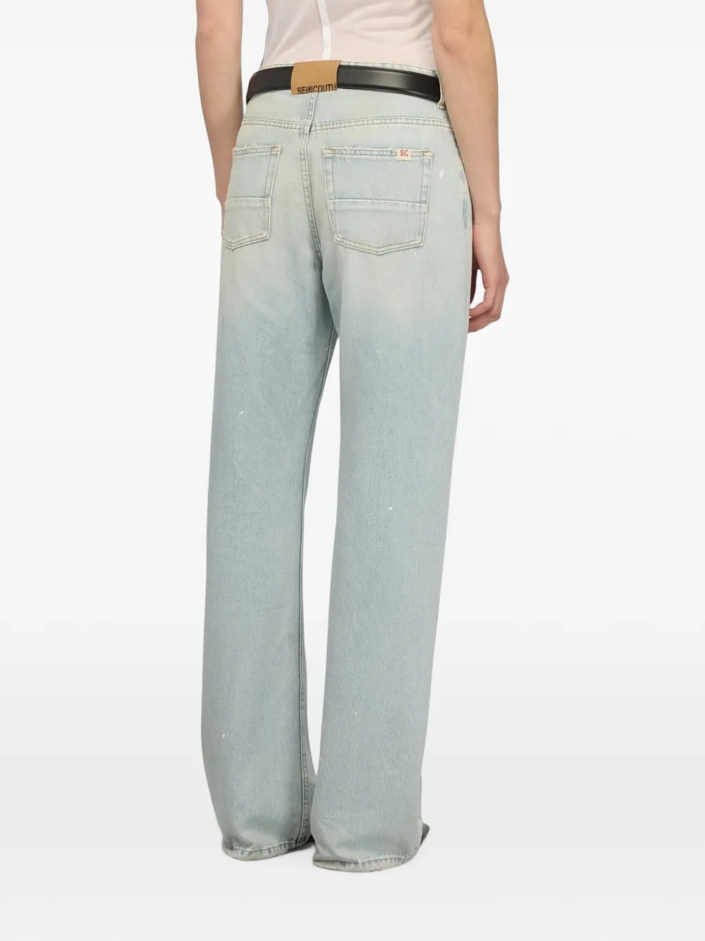 Semicouture Delma jeans met verfspatten Blauw