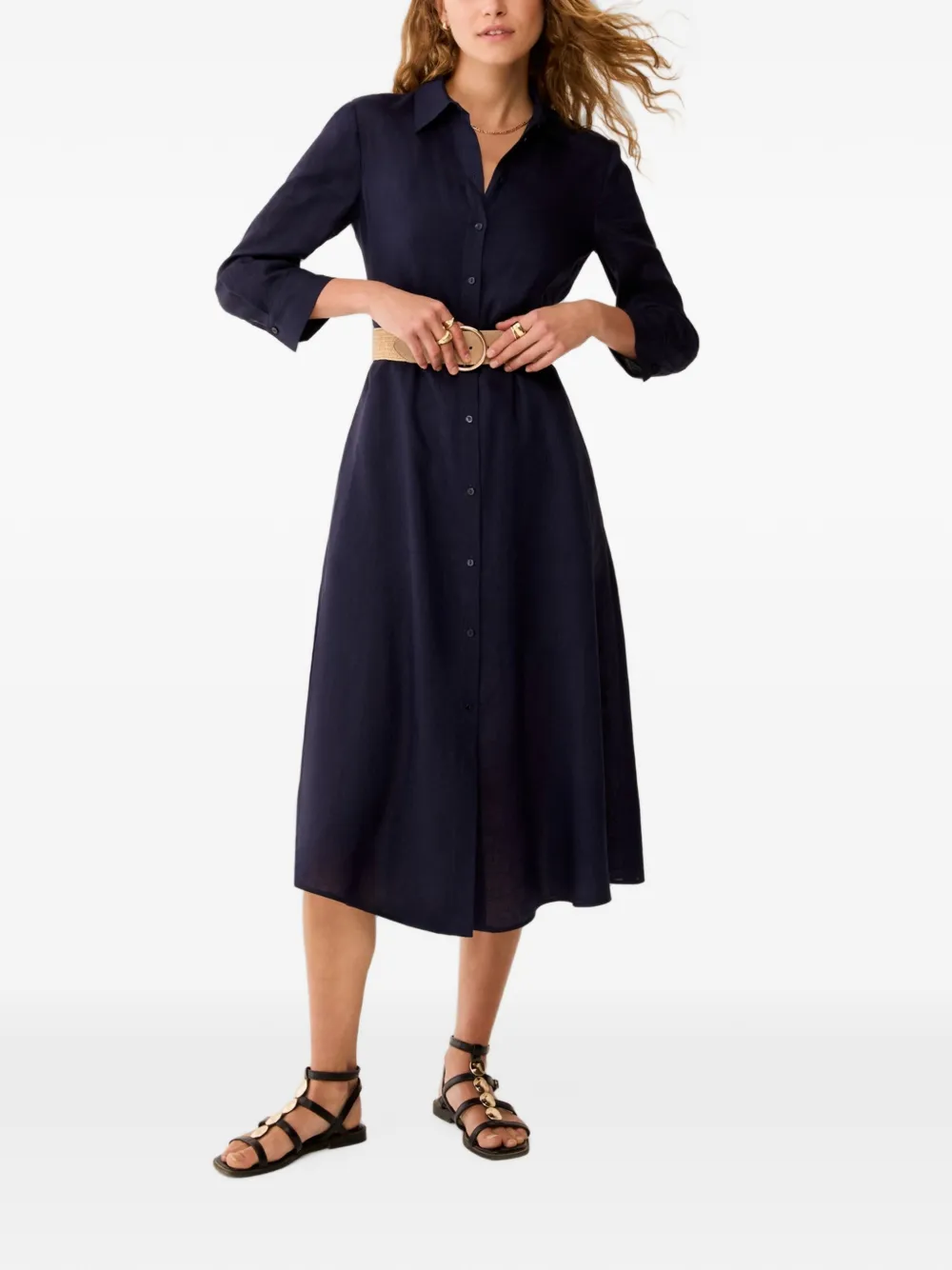 Pennyblack Button-up midi-blousejurk Blauw