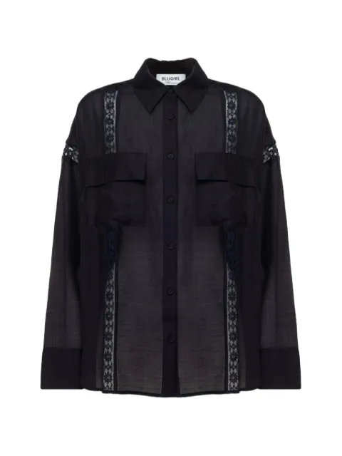 Blugirl lace-trim flap-pocket shirt