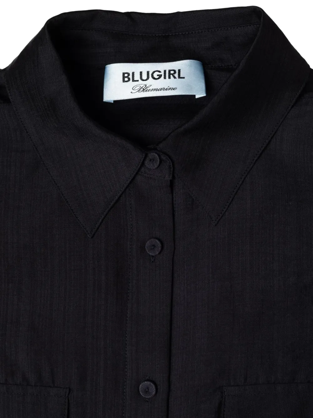 Blugirl Blouse met klepzak en kanten afwerking Zwart