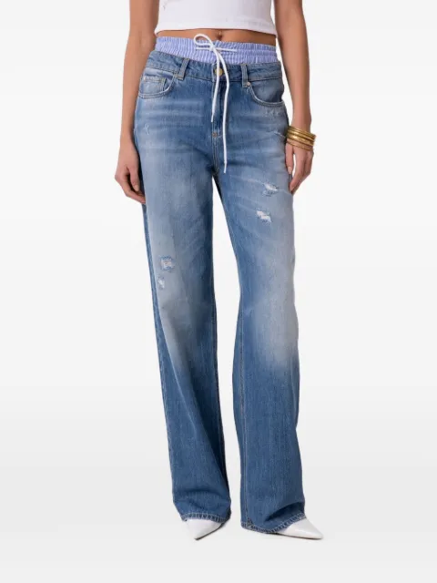 Gaëlle Paris distressed drawstring-waist jeans