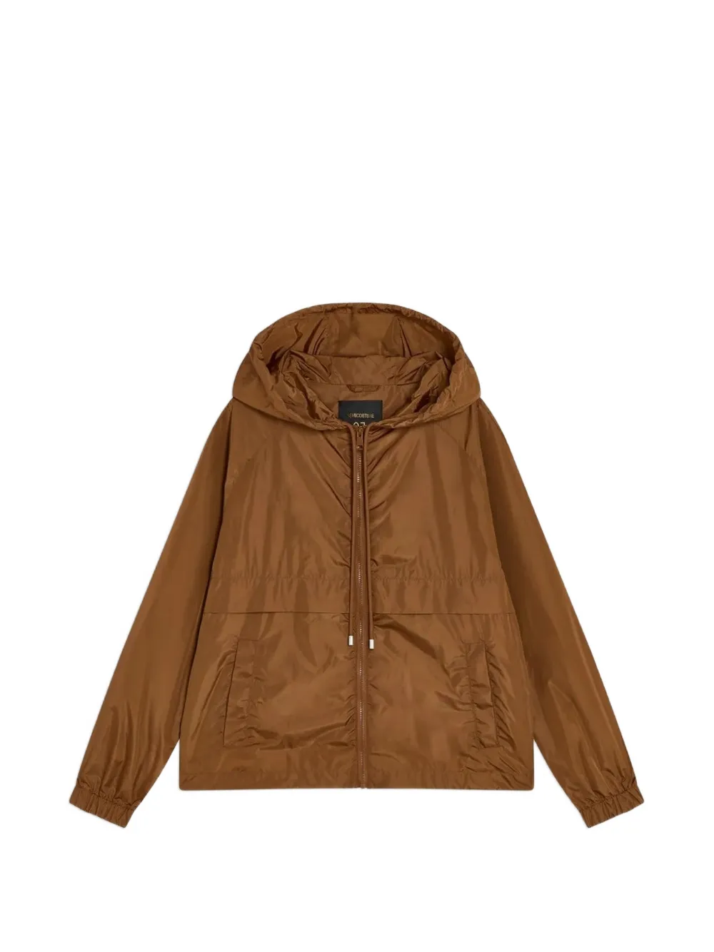 Semicouture hooded zip-up single-breasted coat