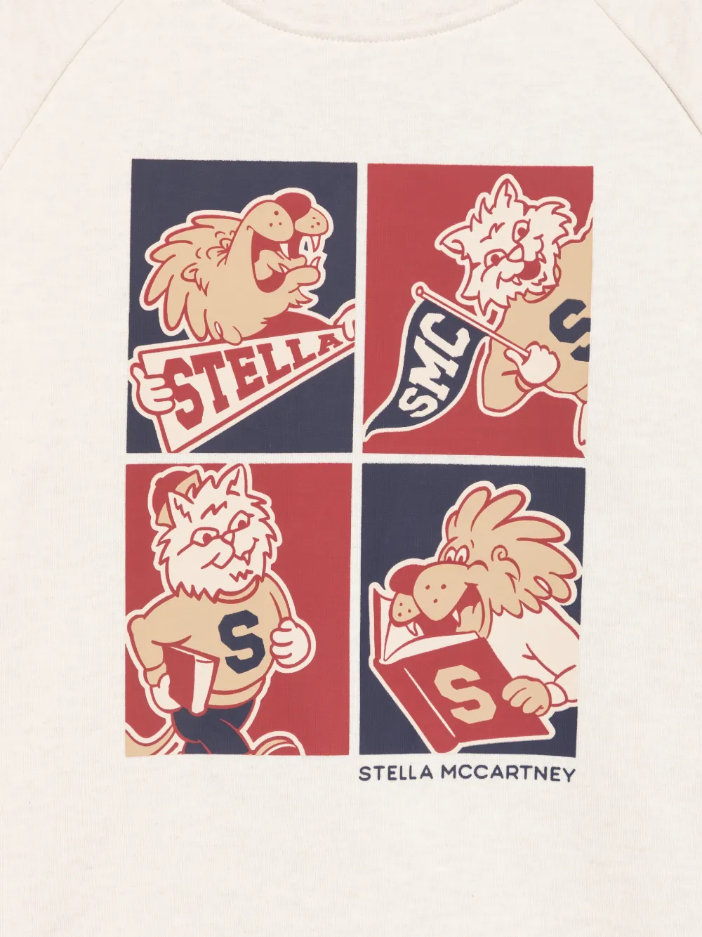 Stella McCartney Kids graphic-print raglan-sleeve sweatshirt Beige
