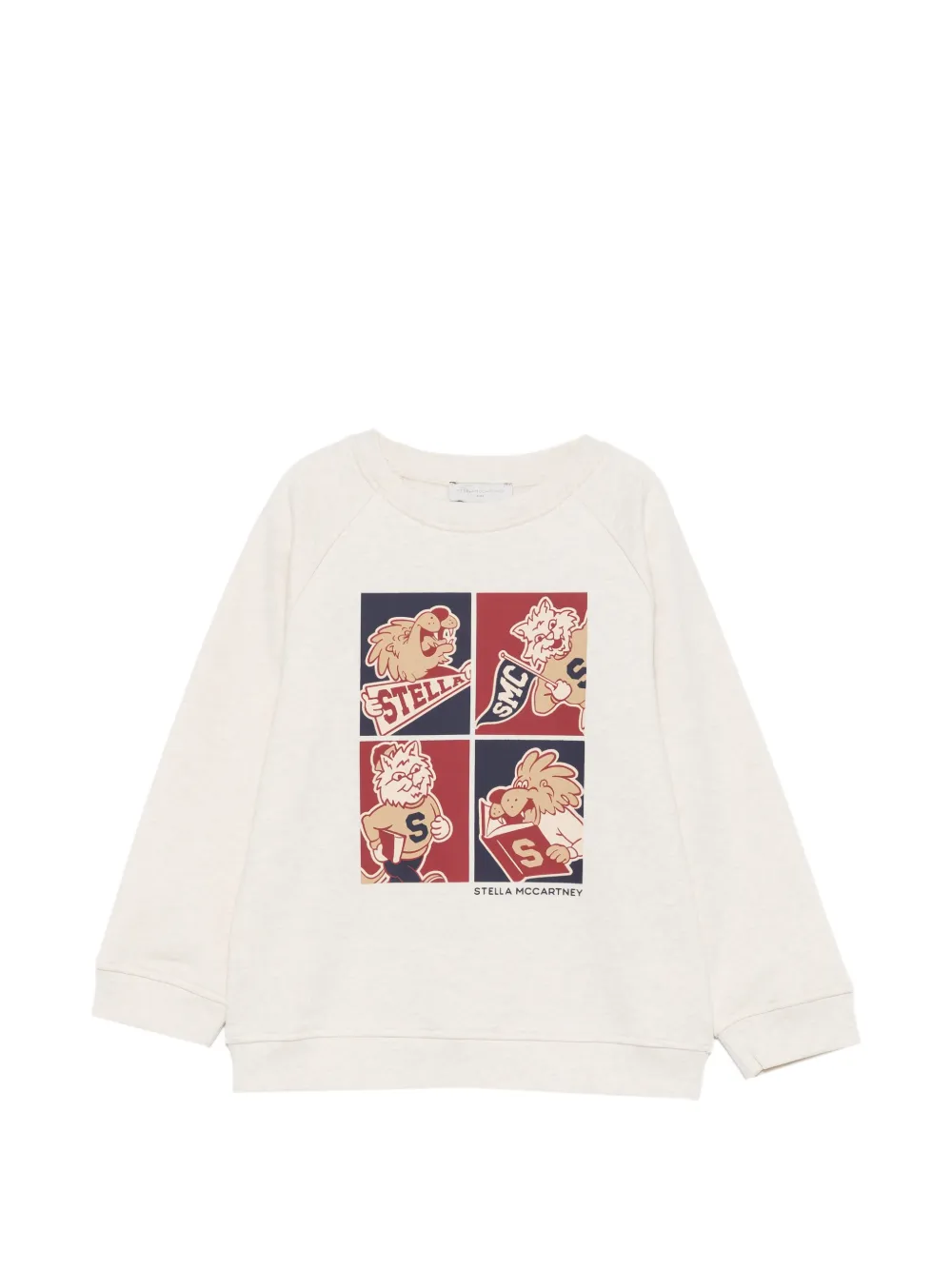 Stella McCartney Kids graphic-print raglan-sleeve sweatshirt - Toni neutri